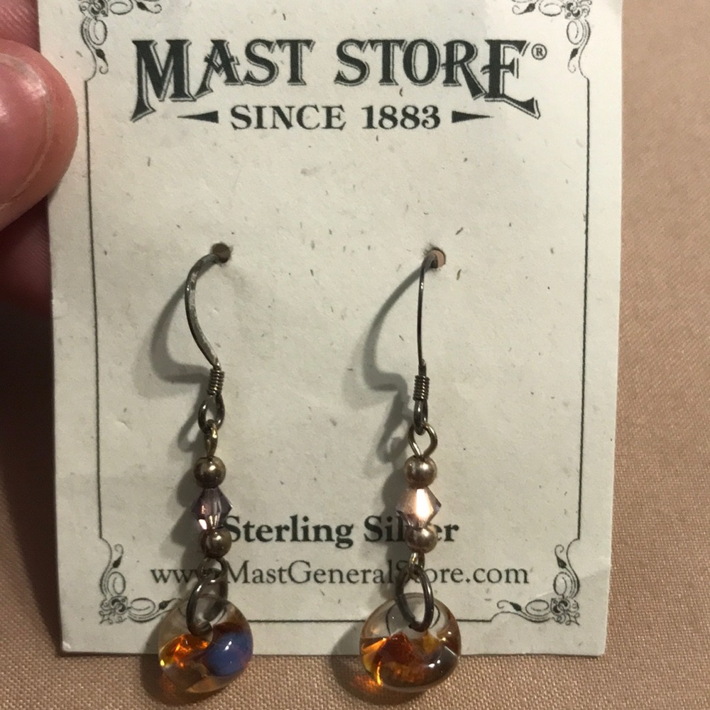 Bead sterling silver dangle earrings!